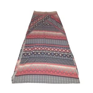 Joe Benbasset Women XL Maxi Skirt Pink Blue Geometric Southwestern Print Stretch